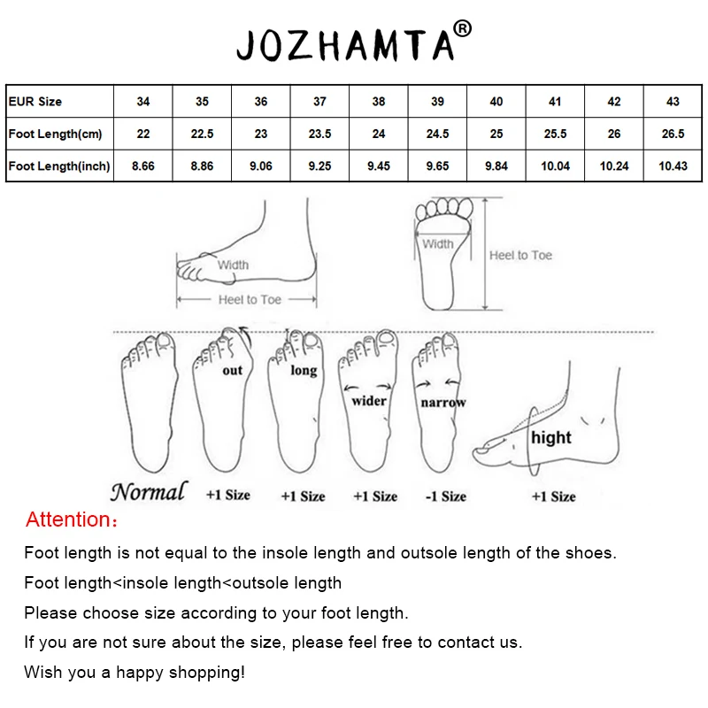 JOZHAMTA Tamanho 34-42 Mulheres Trecho Botas Grosso Clássico Salto Alto Sapatos de Inverno Mulher Casual Dedo do pé Quadrado Plataforma Ankle Boots . ' - ' . 5