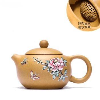 180ML Autêntica Yixing Roxo Argila Bule Tradição Xishi Chá de Panela Artesanal Bola Buraco Filtro de Infusor de Chá de Casa Personalizada Teaware