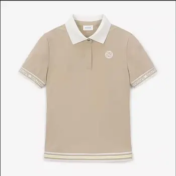 Golfe Mulheres T-shirt de Manga Curta Lapela Versátil Topo Multi Cor coreano Sc campo de Golfe de Roupas