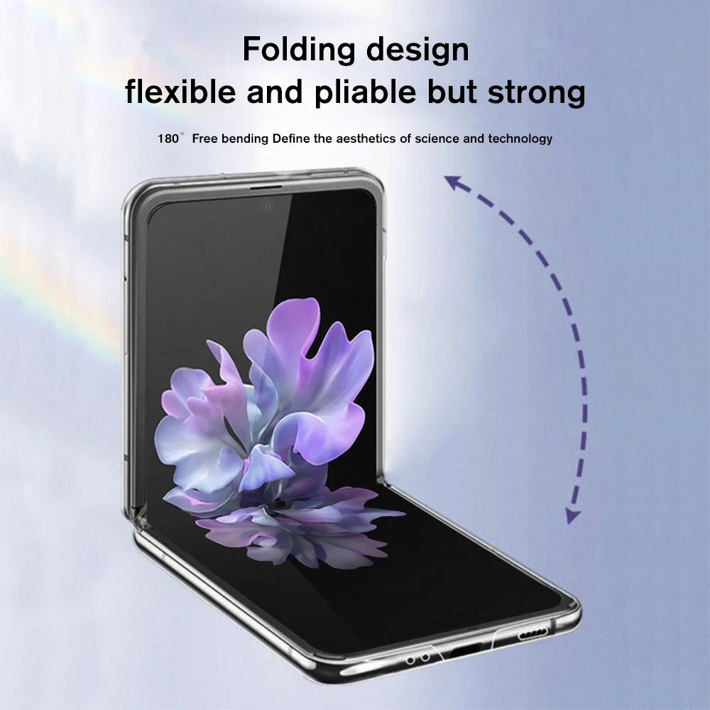 Original Acrílico Transparente de Atualização Anti-Amarelo Case para Samsung Galaxy Z Flip5 5G Capa Slim Fit Anti-knock Soft Shell Fundas . ' - ' . 4