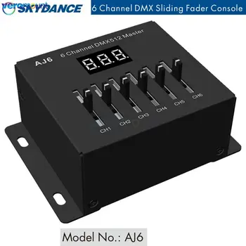 Skydance 5V -12V 6 Canais DMX Fader Deslizante Console Master AJ6 6CH 3 x AAA Bateria DMX512 Controlador de Fiação Dip-Switch