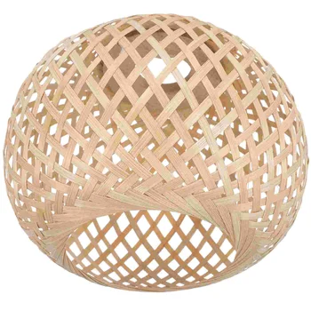 Bambu Abajur Tons Simples Lustre Abajures Decoração Pingente De Luz Tecelagem Rústico Tecido De Capa De