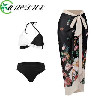 MUOLUX 2023 Um Pedaço Swimwear 3D de Flores do Biquini Mulheres de Maiô de Férias de Praia Sólido Vestido de roupa de praia Verão Plus Tamanho XXXL