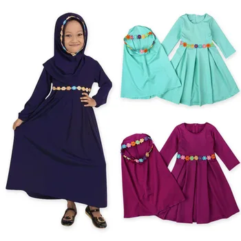 O Ramadã Meninas Muçulmanas Vestido Islâmico Oração Vestuário Burca Khimar Jilbab Longo Hijab Abaya Kaftan Árabe Oração Maxi Vestido Veste Vestido