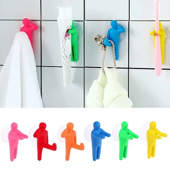 Novo 6Pcs Criativo PVC, porta-Escova de dentes Parede Escova de Dente de Armazenamento Organizador de suporte com ventosa, Acessórios de casa de Banho