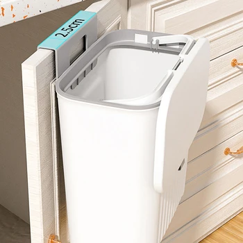 Novo 9L Parede lata de Lixo da Cozinha Armário de Armazenamento Inteligente Balde Para casa de Banho de Reciclagem de Suspensão Lixo de Acessórios de Cozinha