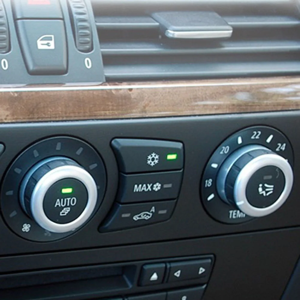 Capa Interruptor Botão 1pc AC Padrão de ventos Preto de Centro-Direita, Frente Plástico Botão do Interruptor Para a BMW E60 E61 5-Série . ' - ' . 1