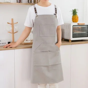 Avental de cozinha em Casa café leite chá loja de anti-incrustantes roupas de trabalho puro algodão logotipo impresso chef roupas de trabalho avental