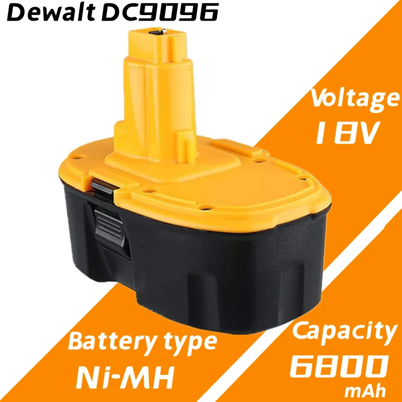 18V 6800mAh Ni-Mh DC9096 Substituição da Bateria para Dewalt Bateria 18V DC9096 DE9098 DE9095 DE9096 DW9096 bateria para Dewalt . ' - ' . 1