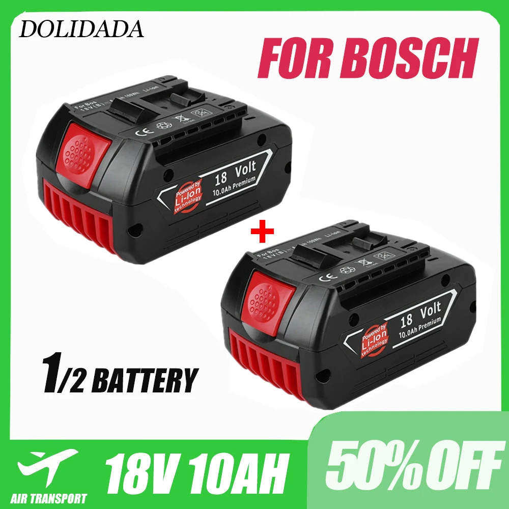 18V 10ah bateria Recarregável de iões de Lítio de Bateria Para Bosch berbequim BAT609 BAT609G BAT618 Carregador 10000mAh Bateria Recarregável . ' - ' . 0