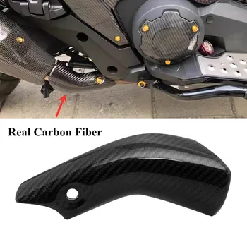 Acessórios da motocicleta Real de Fibra de Carbono Escape do Sistema de Exaustão do Escudo de Calor Tampa do Protetor Anti-Queimadura Para Honda X-ADV 750 Adv750