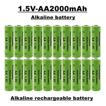 2023 mais Recente bateria recarregável, modelo AA, 1,5 V, 2000mAh, alcalina material, adequado para controles remotos, brinquedos, relógios, etc.