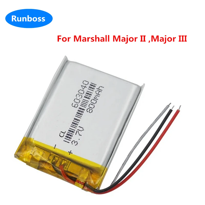 Novo 800mAh SR603040 VDL603040 Bateria Para Marshall Major II III Gen 2 3 média Fone de ouvido Bluetooth Substituição de Acumulador de 3 fios . ' - ' . 0