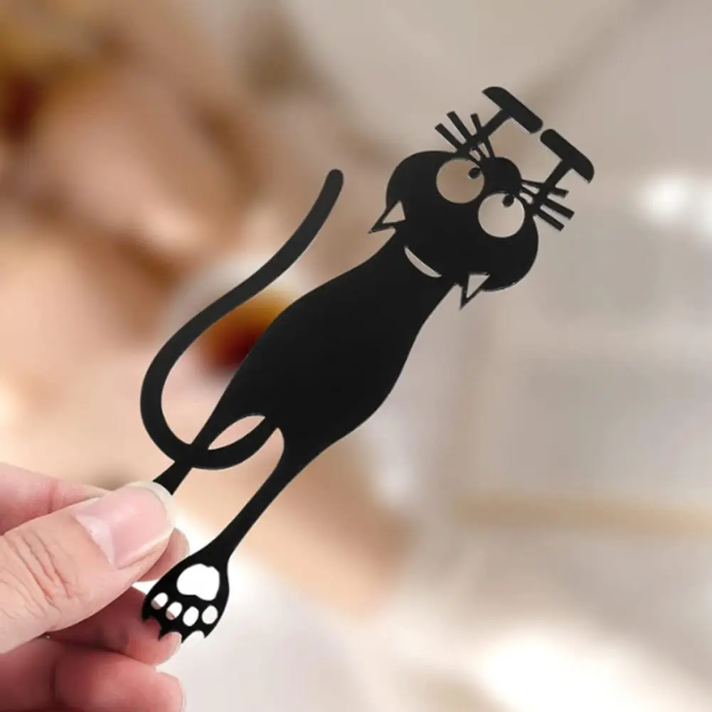 10Pcs Kawaii Gato Preto Marcadores Para Livros 3D Plástico Estéreo Animal Livro Marca Para o Aluno do Professor de Presentes Criativos de artigos de Papelaria . ' - ' . 3