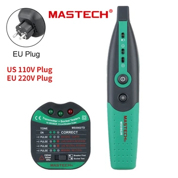 MASTECH MS5902 disjuntores Automáticos Finder Fusível de Tomada Testador UE EUA 220V/110V Especificação com a Lanterna elétrica do Circuito Testador de