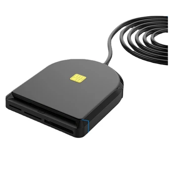 1 pc Portátil Conveniente Leitor de Smart Card USB Preta Multi-Funcional de Devolução de Imposto de SIM/SD/TF/IC Leitor de Cartão Inteligente