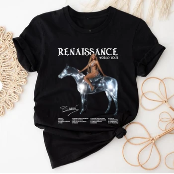 Beyoncé Renaissance World Tour T-Shirt Vintage Beyonce 2023 Camisetas Renascimento Novo Álbum Camisa Unissex Gráfico T-Shirts