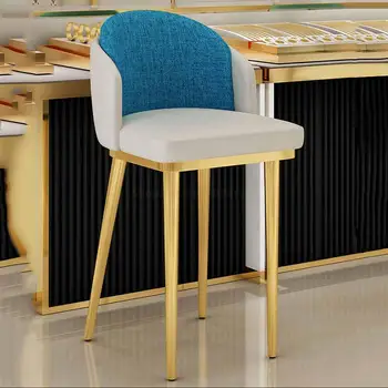 Ouro Luxo de Contador de Altura Escritório de Jantar, Bar, Cadeira de Barbeiro salão de Café Suave Computador com Cadeira Ergonómica Barstuhl Mobiliário de Luxo XY50BC