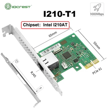 IOCREST I210-T1 1G Gigabit Ethernet Adaptador de Servidor Intel I210AT Chip PCIe2.1 RJ45 X1 Única Porta de 1000M de Arranque PXE