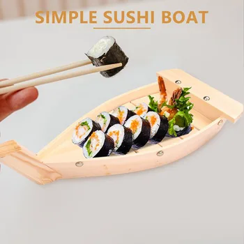 Madeira Bandeja De Sushi Sashimi Barco De Gelo Seco Barco Sashimi, Prato De Sushi Utensílios De Cozinha Japonesa Sushi De Madeira Barco De Bambu Sushi Ferramenta
