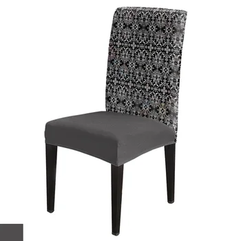 Floral Linha Textura Tampa da Cadeira para Cozinha Assento da Cadeira de Jantar de Cobre Trecho de Capas para o Banquete do Hotel Home