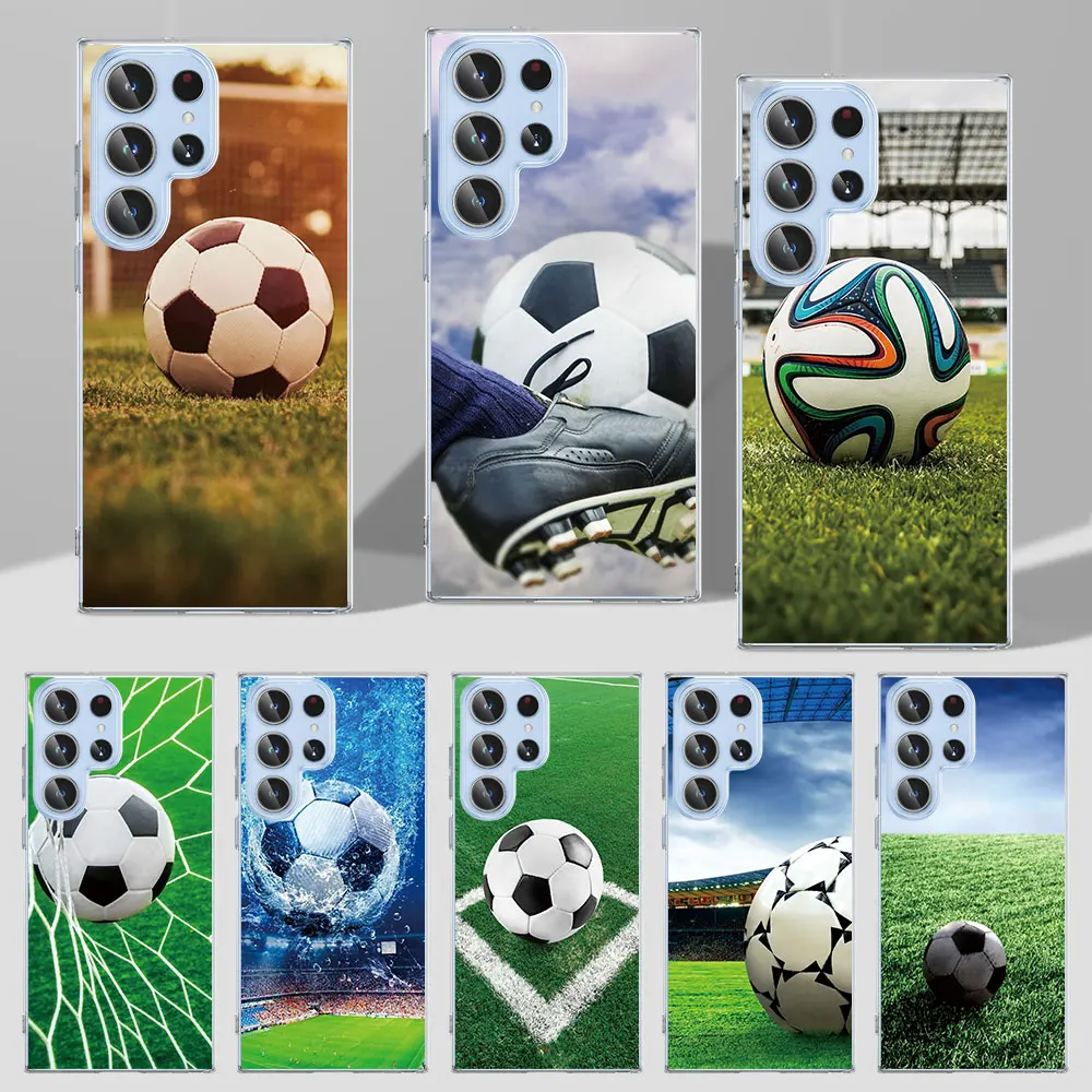 Futebol É a Minha Vida, Case para Samsung Galaxy S22 S23 Ultra 5G S20 S21 FE S9 S10e S8 S10 Plus S7 Borda de TPU Claro Tampa do Telefone Funda . ' - ' . 0