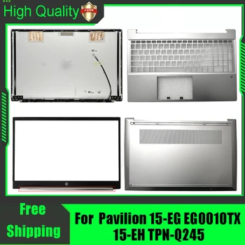 Para HP Pavilion 15-por exemplo, EG0010TX 15-EH TPN-Q245 Laptop Traseira Tampa Traseira Tampa Superior painel Frontal do apoio para as Mãos Superiores e Base Inferior Caso de Prata