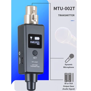 1 Par Micphone Sistema sem Fio Recarregável UHF DSP Transmissor Receptor 2 Modo