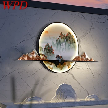 WPD Solar Exterior Mural da Lâmpada Criativa Circular Paisagem Impermeável Mural Villa Pátio Pintura de Decoração