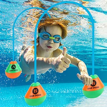 2PCS de Mergulho Porta Corda Reutilizáveis Brinquedos de Natação do Jogo Aids Treinamento de Mergulho Através de Porta Flutuante Corda para Crianças, Piscina acessórios