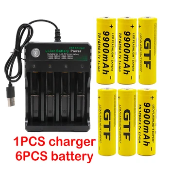 Novo 18650 Bateria De 3,7 V 9900mAh bateria recarregável li-ion bateria para o Diodo emissor de luz do flash bateria 18650 bateria por Atacado + carga USB