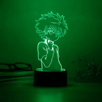 Personagem de Anime 3D noite de luz em tempo integral caçador de KILLUA ZAOLDYECK USB lâmpada de mesa de aniversário, presente de Natal, presente de presente de Ano Novo