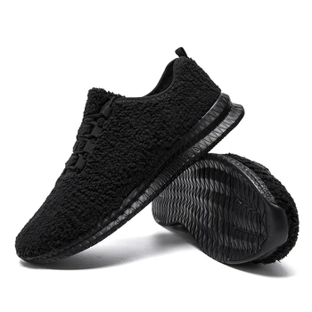 Fujeak Leve Sapatos de Inverno de Peles Sapatos para Homens Exterior Casual Anti-derrapante Sapatos de Algodão dos Homens Novos Tênis Tamanho Grande