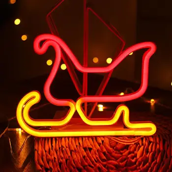 Natal Trenó Lâmpada de Néon atraente Trenó de Natal da Lâmpada de Néon Usb/bateria Operado área de Trabalho com Decoração Deslumbrante Efeito Visual de Forma