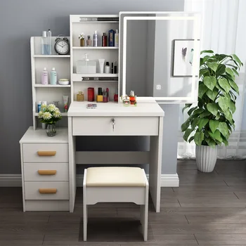 LED de iluminação, mesa e armário de armazenamento integrado de vestir tabela quarto pequeno penteadeira moderna minimalista barato penteadeira